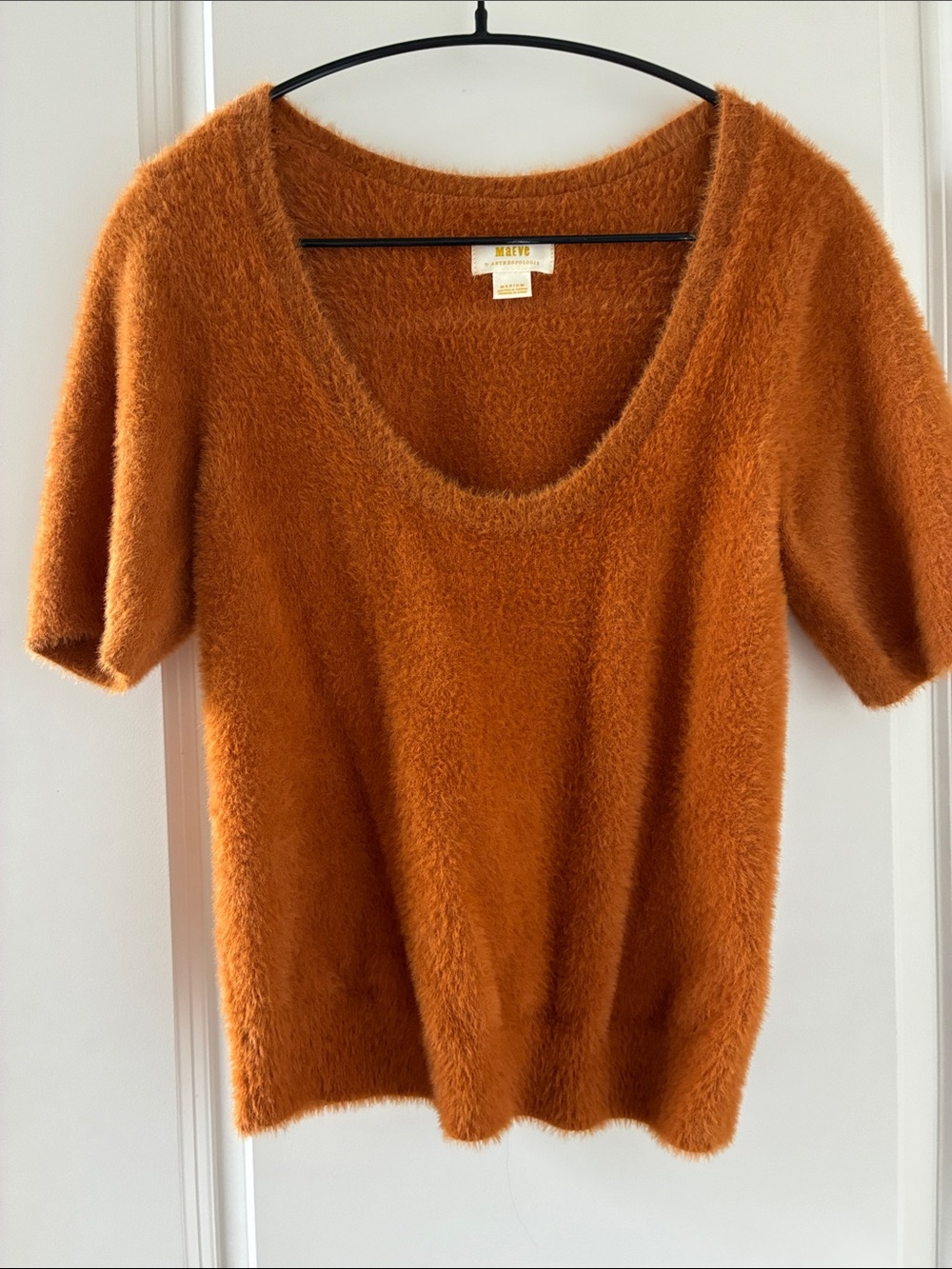 Maeve by Anthropologie fuzzy short sleeve top (M)